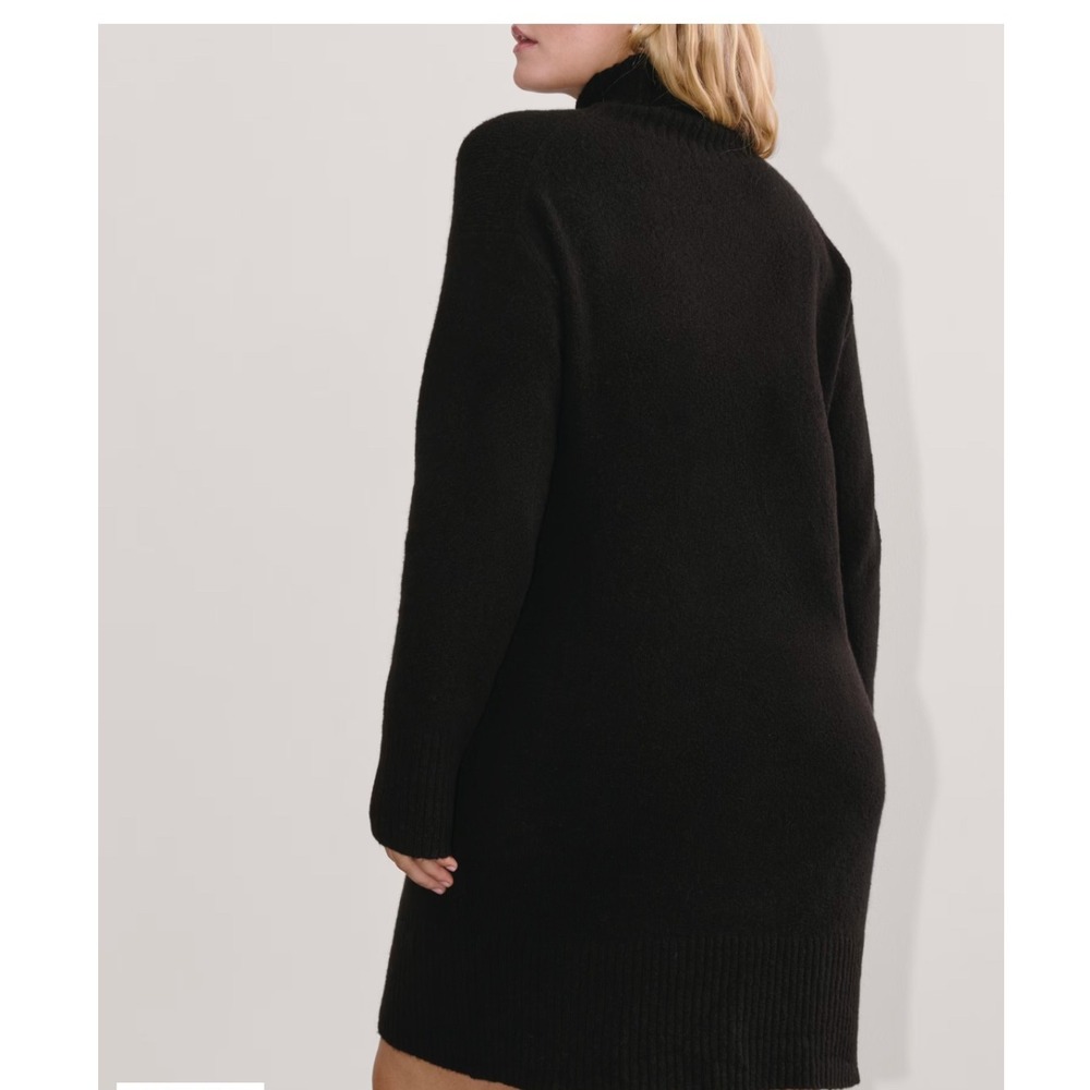 Everlane Black Knit Sweater Dress Long Sleeve Turtleneck Casual Womens Size M - Picture 10 of 13